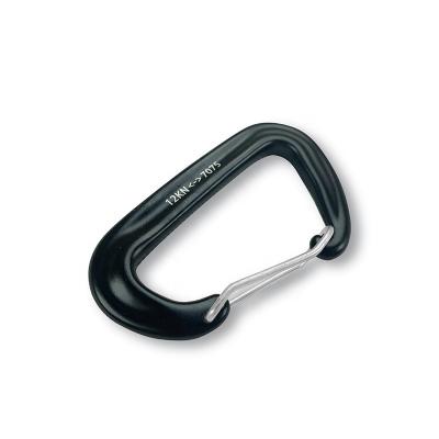 China Eco-friendly Carabiner Carabiner 12KN Screw Door Carabiner D Shape Outdoor Climbing Aluminum Climbing for sale