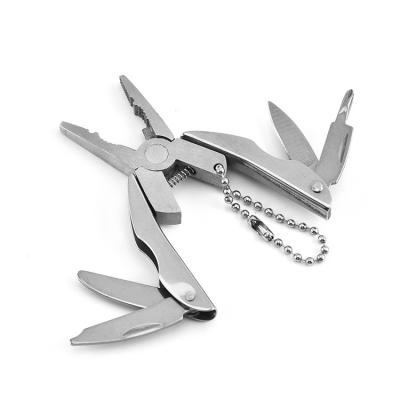 China Multifunctional stainless steel multifunctional pliers with the knife screwdriver and key chain for the mini promotion tool for sale