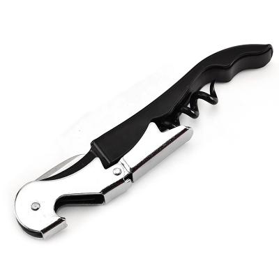 China Professional All-in-one Bottle Opener Sommeliers Waiters Bartenders Stainless Steel Wine Opener Corkscrew Bottle Opener with Foil Knife for sale