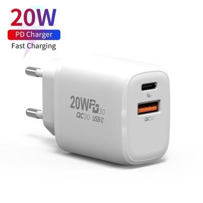 China QC3.0 Super Type QC 3.0 USB C PD 20W Mobile Phone Charger USB Travel Charger Super Fast Charging Charger for sale