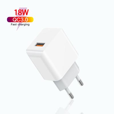 China Wholesale 18W USB Mobile Phone Charger Power Adapter Travel Charger EU Plug Fast Charger for sale