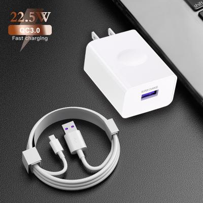 China QC3.0 22.5W Mobile Phone Fast Power Fast Universal USB Wall Adapter Charger Charger For Mobile Phone for sale