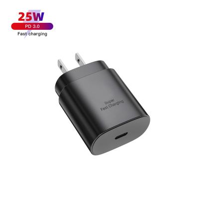 China Mobile Phone Samsung 25W Charger Power Adapter For 2-Port Wall Charger PD 3.0 With USB Fast Charger for sale