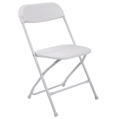 China Cooling White Color PP Seat And Back Steel With Powder Coated Plastic Folding Chairs for sale