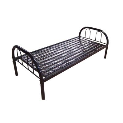 China Wholesale Cheap Simple Design Dormitory School Working Iron Steel Frame Bunk Metal Single Bed for sale