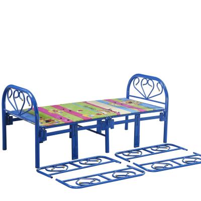 China Wholesale Cheap Simple Design Dormitory School Working Iron Steel Frame Bunk Metal Single Bed for sale