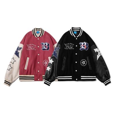 China 2021 Viable New Spring and Fall Embroidered School Team Hip-Hop Street Unisex Tops Baseball Jacket Couples Bomber Jacket for sale