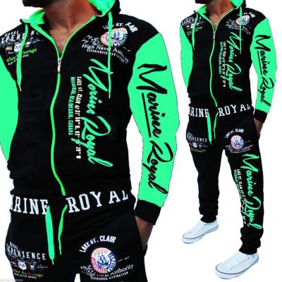 China 2021 viable new spring and autumn 2-piece jacket letter printing and pants couples sportswear plus size suit for sale