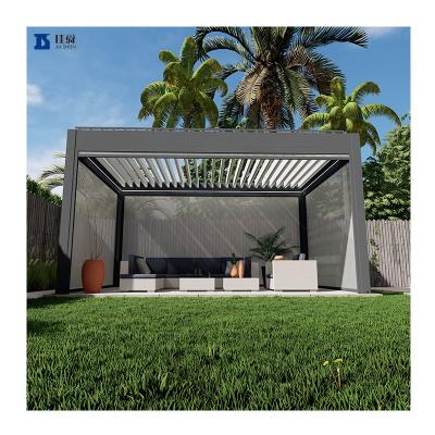 China Easily Assembled Modern Aluminum Pergola Frames Kits 6X6 Aluminum Alloy Pergola With Light for sale