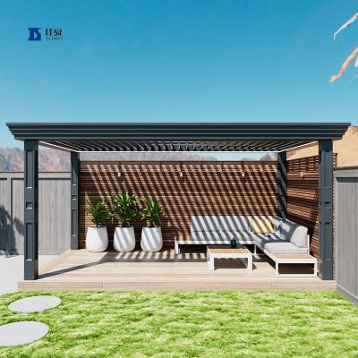 China Hot Sale Aluminum Pergola Shape Motorized Roof Bioclimatic Aluminum Louvered Pergola Easily Assembled Exterior for sale