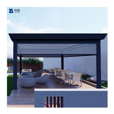 China New Design Pergola Gray Aluminum Retractable Aluminum Bioclimatic Modern Easily Assembled Pergola Parts for sale