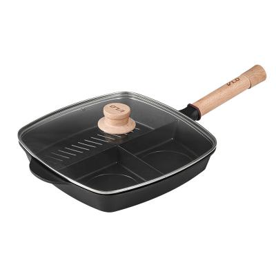 China Sustainable Kitchenware Frying Pan Breakfast Nonstick Coating Cooking Casserole With Lid for sale