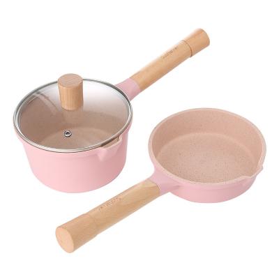 China Sustainable Supplier Wholesale 16cm Baby Food Cookware Set Cooking Pot Set for sale