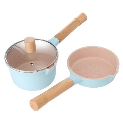 China Multifunctional cooking pot cookware sets 16cm non-stick blue viable for sale