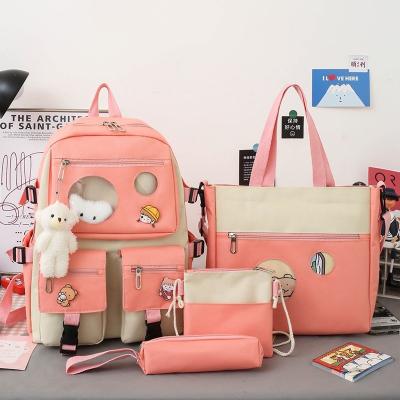 China School Life New Lovely 4 PCS Set Student Girls Backpack Shoulders Bag Primary School Backpack Set For Teenager for sale