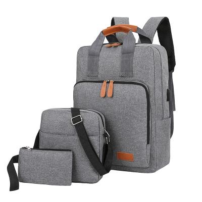 China With USB New Style Business Leisure Boys And Girls School Backpack 3 Pcs Set Inch Laptop Bag Sets With USB Charging for sale