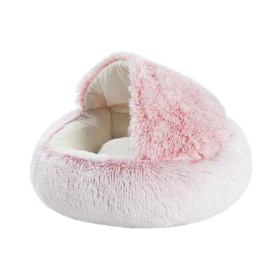 China New Design Indoor Warm Cat Cave Princess Dog Bed Pet Bed Crystal Plush Winter Waterproof Semi-enclosed Pet Nest for sale