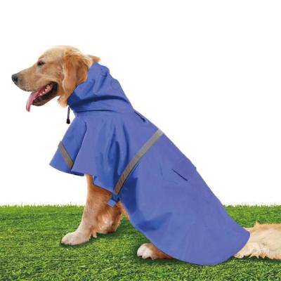 China Hot Selling Viable Dog Raincoat Pet Dog Clothes Adjustable Windproof Snowproof Reflective Raincoat Large for sale