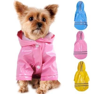 China Viable Wholesale Outdoor Waterproof Jackets Coat S-XL Hoody Reflective Dog Puppy Pet PU Pu Raincoat for sale