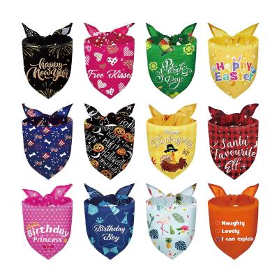 China Viable Wholesale Dog Bandanas Scarf Adjustable Holiday Triangle Scarf Pet Bandana For Dogs Cats for sale