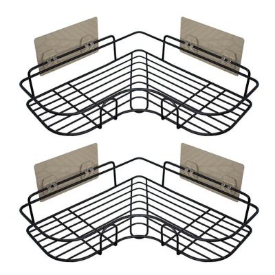 China Sustainable Bathroom Corner Shelf Bathroom Tripod Shelves Adhesive Kitchen Corner Racks Wall Mounted No Drilling Storage for sale