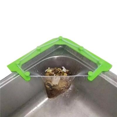 China Viable Universal Sink Strainer Triangle Kitchen Sink Mesh Hanging Bags Kitchen Sink Net Strainer for sale