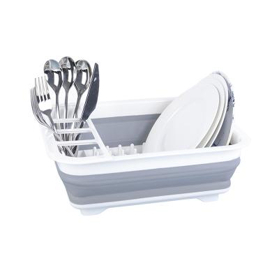 China Viable Multifunctional Foldable Kitchen Dish Drainage Shelf Dish Drainage Dish Rack for sale