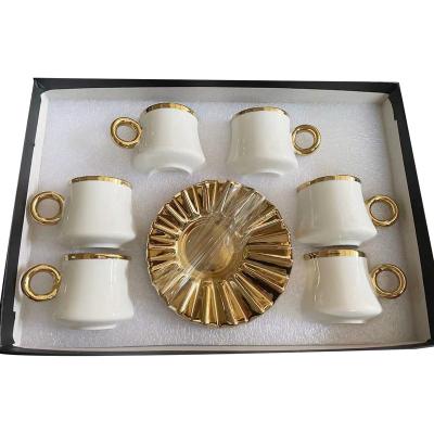 China Viable European Style Coffee Cup Saucer Coffee Set Luxury Ceramic Tea Set New for sale