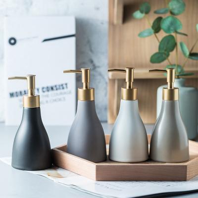 China Luxury Ceramic Gold Marble Soap Dispenser High Quality Lotion Bottles for sale