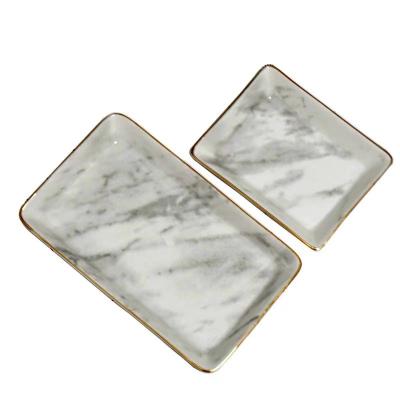 China Kitchen Marble Dish Jewelry Dish Trinket Tray Key Tray Small Ring Holder Organizer Porcelain Home Decor Ceramic Wedding, for sale