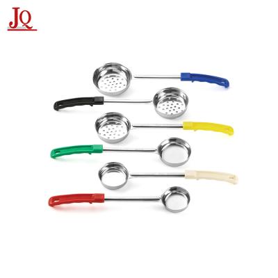 China Factory Cheap Stocked Stainless Steel Kitchen Utensils Colander Pockets Sieve Spoon for sale