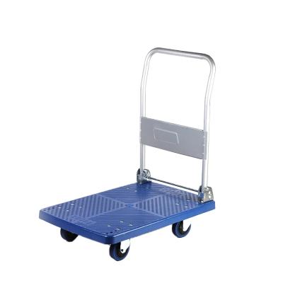 China Modern Four Wheel Trolley Flatbed Flatbed Hand Truck For Warehouse for sale