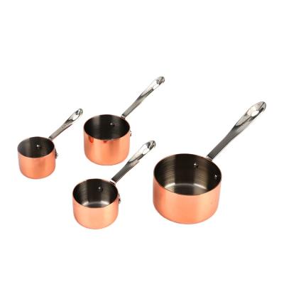 China Durable Solid Metal Stainless Steel Scoop Around Narrow Measuring Cups for sale