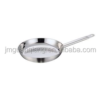 China Sustainable stainless steel composite bottom pan with single handle for sale