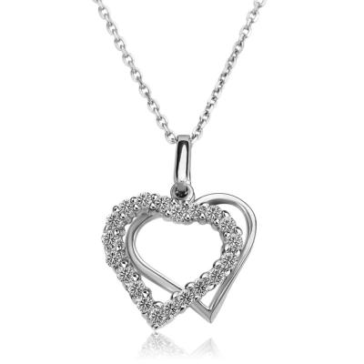 China Environmentally Friendly Heart Pendant 925 Sterling Silver Necklace Pendants Custom Engraving Silver Plated Heart Pendant for sale