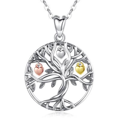 China FASHIONABLE 925 Sterling Silver Women Fruit of My Life Family Tree Charm Pendant Necklace for sale