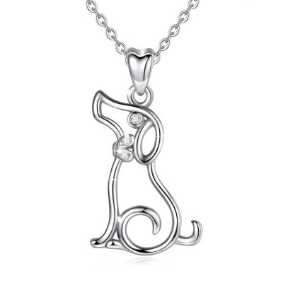 China FASHIONABLE 925 Sterling Silver Cute Pet Jewelry Dog Charm Necklace Pendant for sale