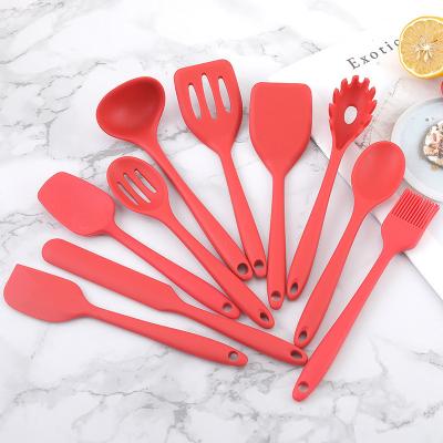 China Kitchen Viable Utensils Set Useful 10 Sets of Silicone Scrapers and Spatulas Accessories for sale