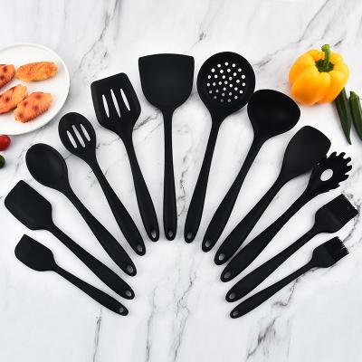 China Viable Home Kitchen Accessories 12Pcs Food Silicone Heat Resistant Utensils Cooking Spatula Set for sale