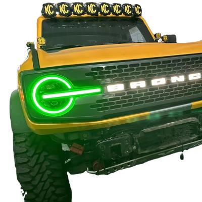 China ABS Plastic ABS Plastic LED Front Emblem Grille logo Light Letters Decoration Cover for Ford Bronco 2021 2022 2/4 Doors for sale