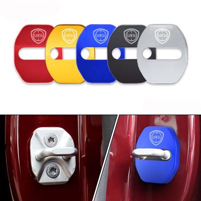 China 4Pcs/Set Auto Car Door Lock Covers Case Aluminum Alloy Car Styling For LANCIA Delta Ypsilon Lybra Musa Kappa Voyager Auto Accessories for sale