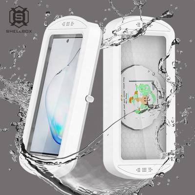 China High Quality Adjustable 180 Degree Shower Phone Fogproof Punch Free Rotating Shellbox Waterproof Case For Phone Smaller Than 7 Inch for sale