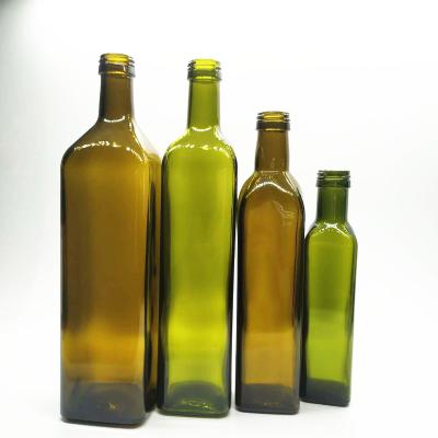 China Household Products Manufacture stock 250ml 500ml 750ml 1L square green or brown olive oil bottle for sale