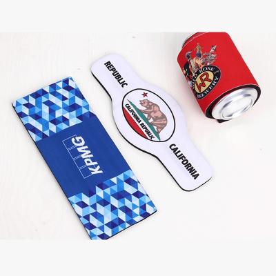 China Wholesale Waterproof Factory Beer Koozy Slap Can Sublimation Cooler White Slap Coolies For Cans for sale