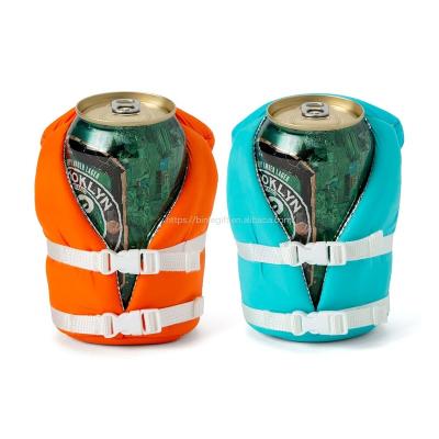 China Custom Insulated Waterproof Beer Life Vest Beverage Life Vest Cover Beer Life Vest Jacket Cooler For 12oz Cans for sale