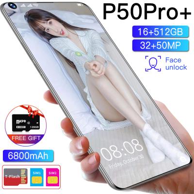 China Dual SIM Card Android smartphone 16GB+512GB buy cell phone mobile cell phone online new P50 Pro+ model for sale