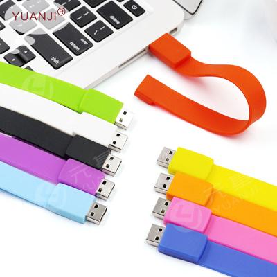 China Silicone Rohs Passed Customize PVC Branded Wristband Flash Usb Flash Drive for sale