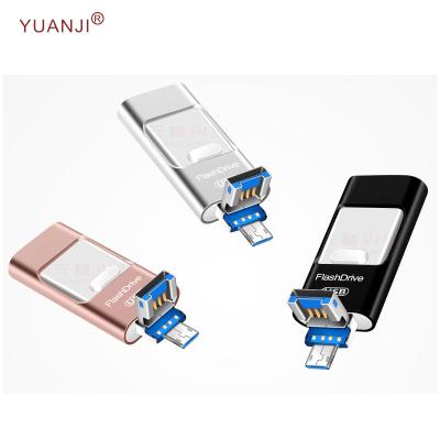 China Multifunctional Metal 3 in 1 OTG USB Flash Drive for iPhone IOS and Android for sale