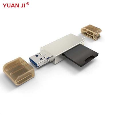 China Metal 3 in 1 Support Type C SD Card and TF Writer Card Reader for Mobile Phone for sale