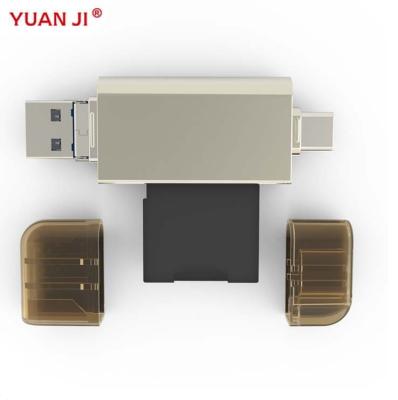 China Cheap Metal 2 in 1 Mini Super Speed ​​USB 3.0 OTG TF and SD Card Reader for sale